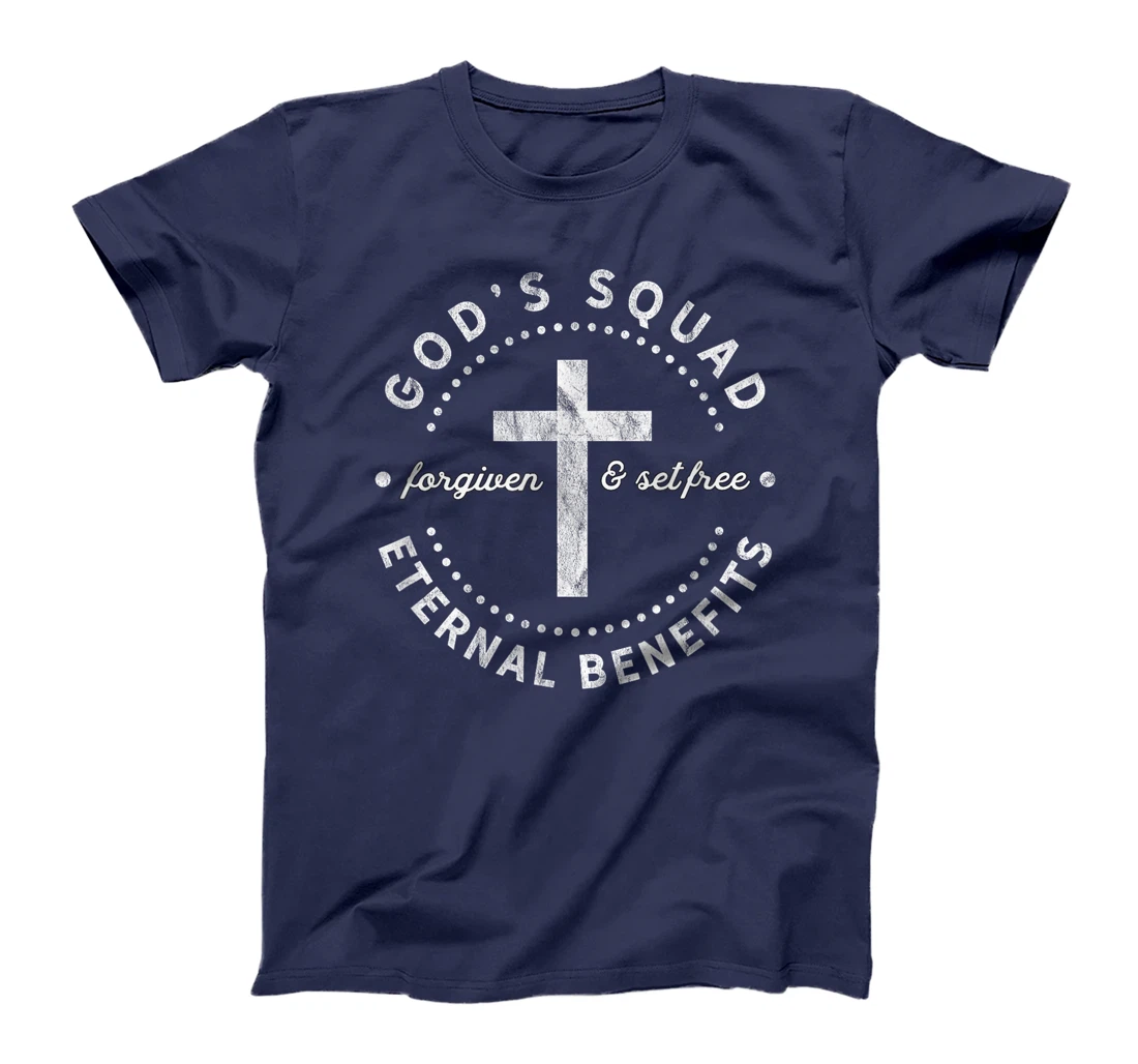 Christian T Shirt God's Squad Forgiven Cross Group Tshirt T-Shirt