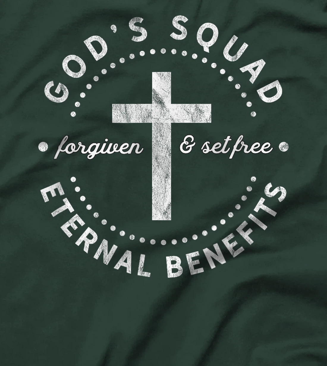 Christian T Shirt God's Squad Forgiven Cross Group Tshirt T-Shirt
