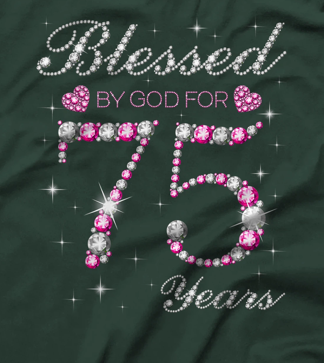 Blessed By God For 75 Years Old 75th Birthday Party B-day T-Shirt