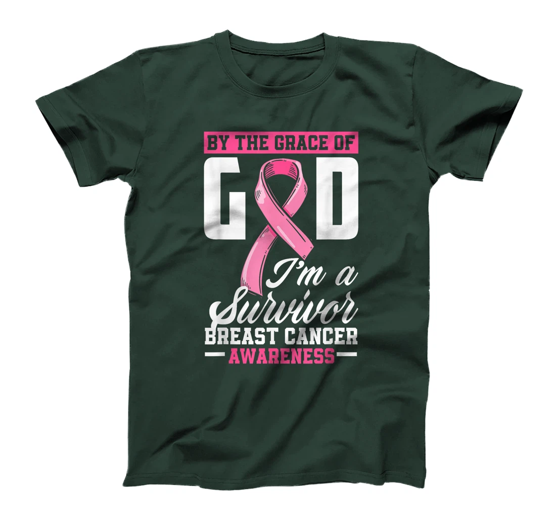 By The Grace God I'm A Survivor Breast Cancer Survivor T-Shirt