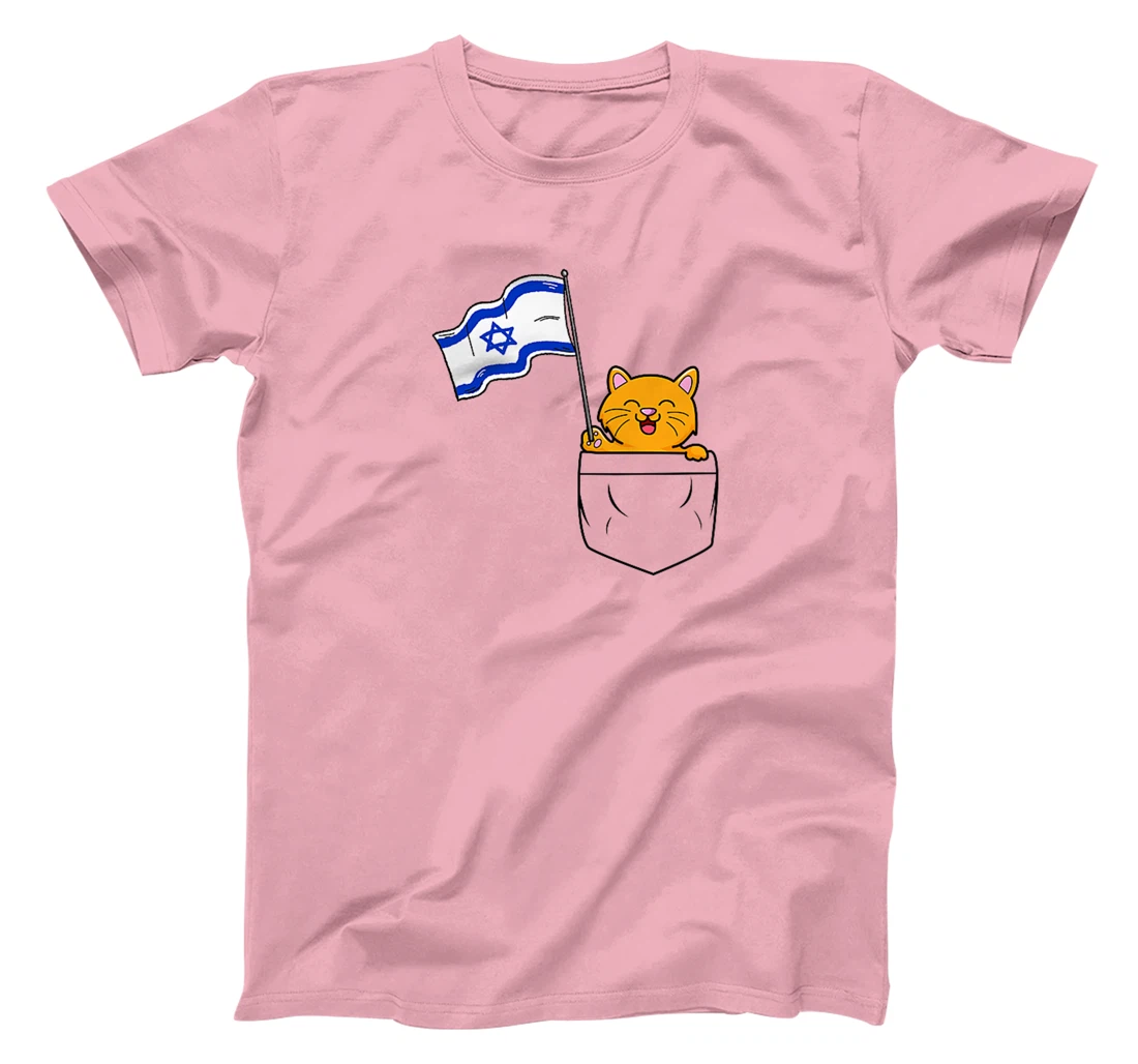 Cute Cat Hold Israel Flag Israeli Cats T-Shirt