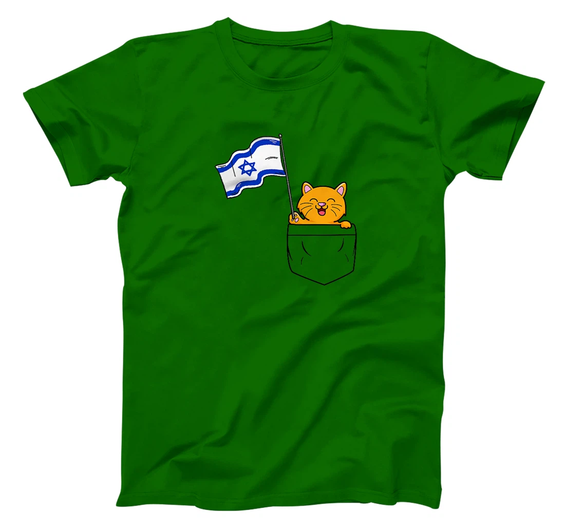 Cute Cat Hold Israel Flag Israeli Cats T-Shirt