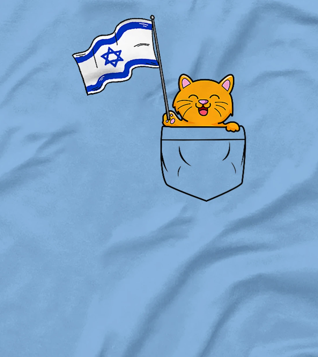 Cute Cat Hold Israel Flag Israeli Cats T-Shirt