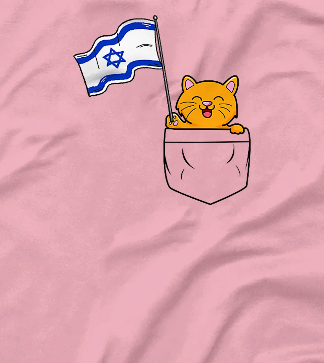 Cute Cat Hold Israel Flag Israeli Cats T-Shirt