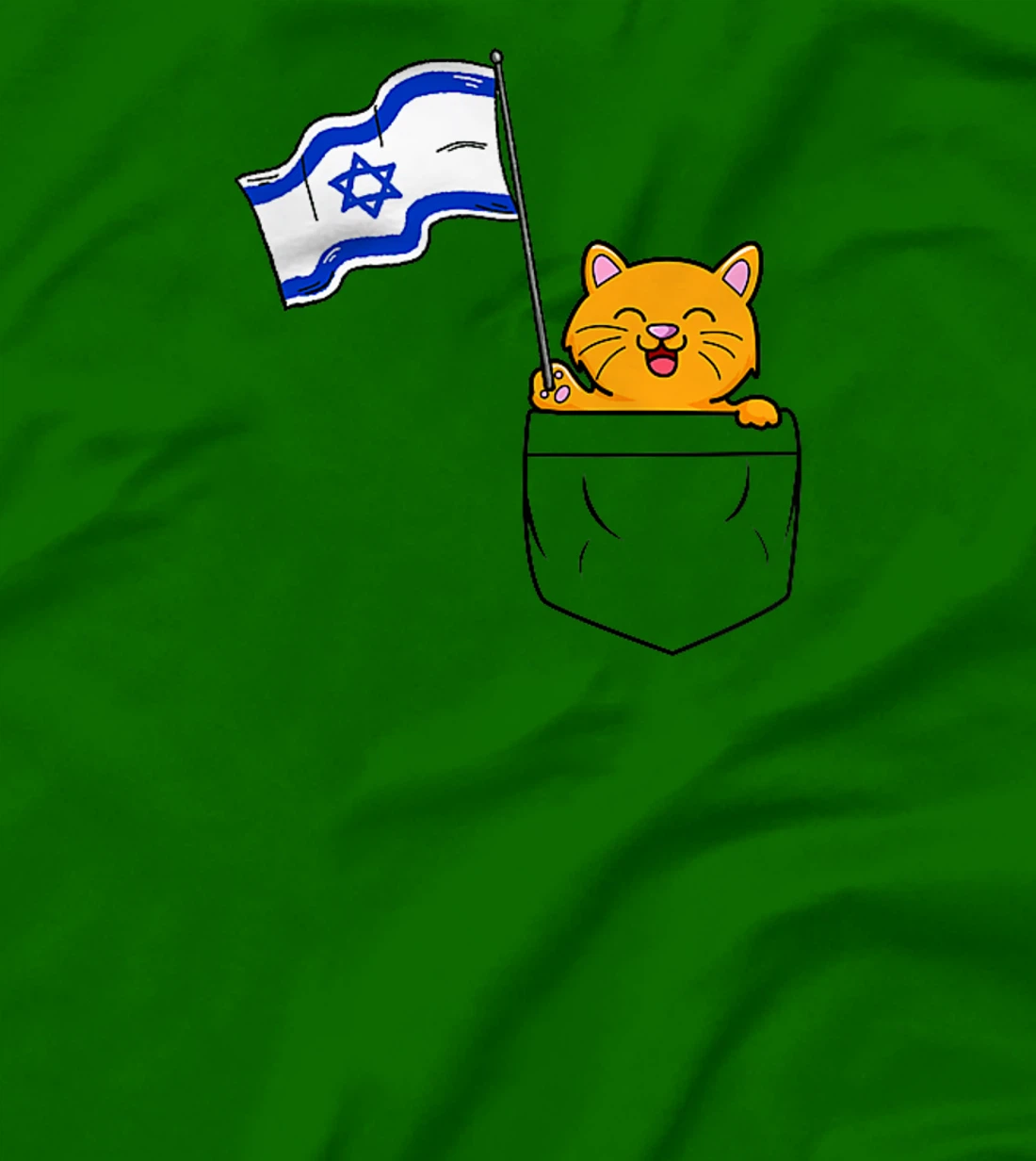 Cute Cat Hold Israel Flag Israeli Cats T-Shirt