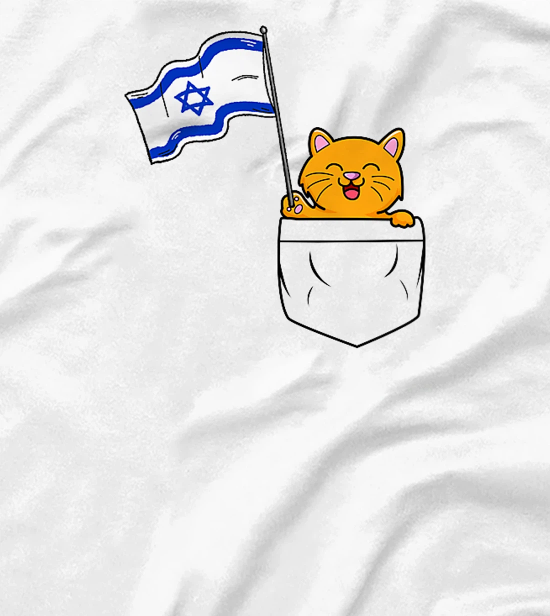 Cute Cat Hold Israel Flag Israeli Cats T-Shirt