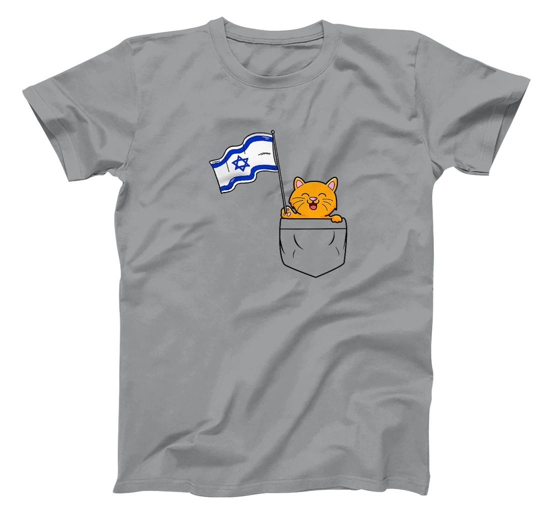 Cute Cat Hold Israel Flag Israeli Cats T-Shirt