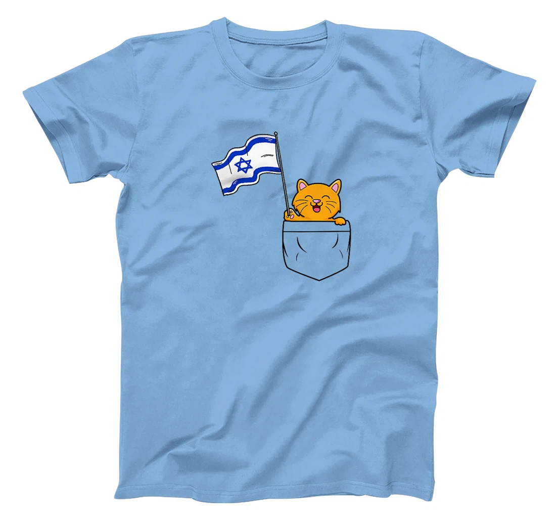 Cute Cat Hold Israel Flag Israeli Cats T-Shirt