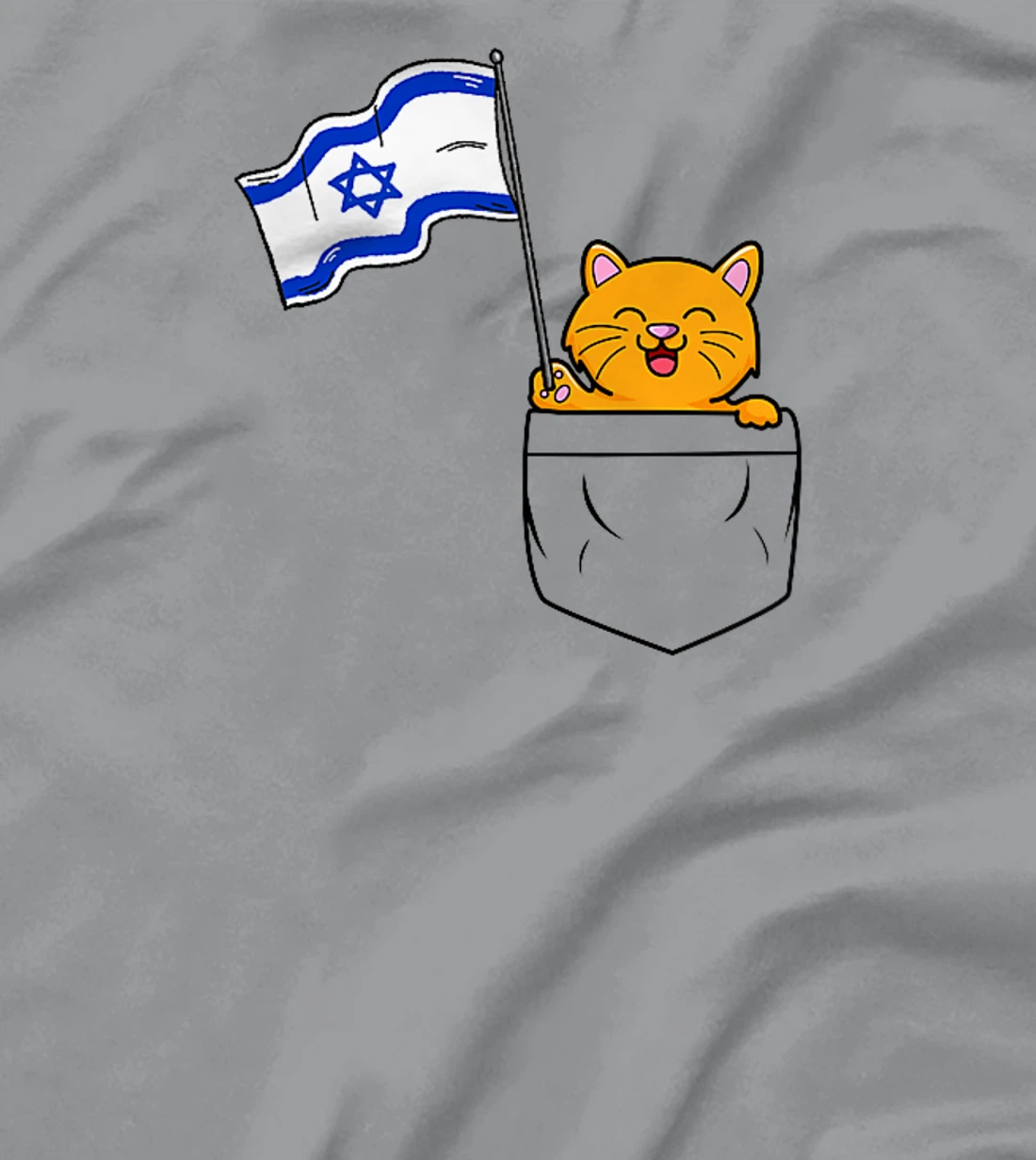 Cute Cat Hold Israel Flag Israeli Cats T-Shirt