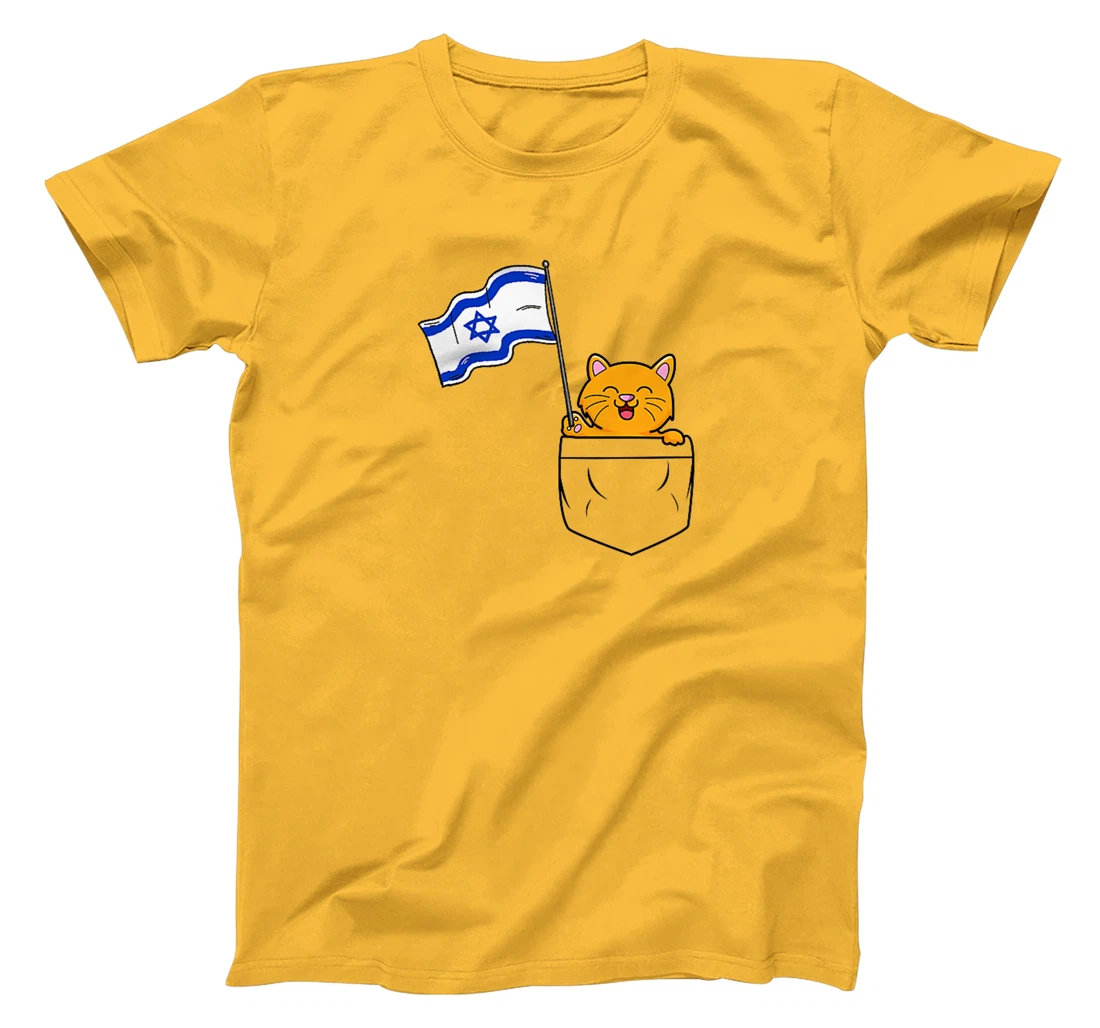 Cute Cat Hold Israel Flag Israeli Cats T-Shirt