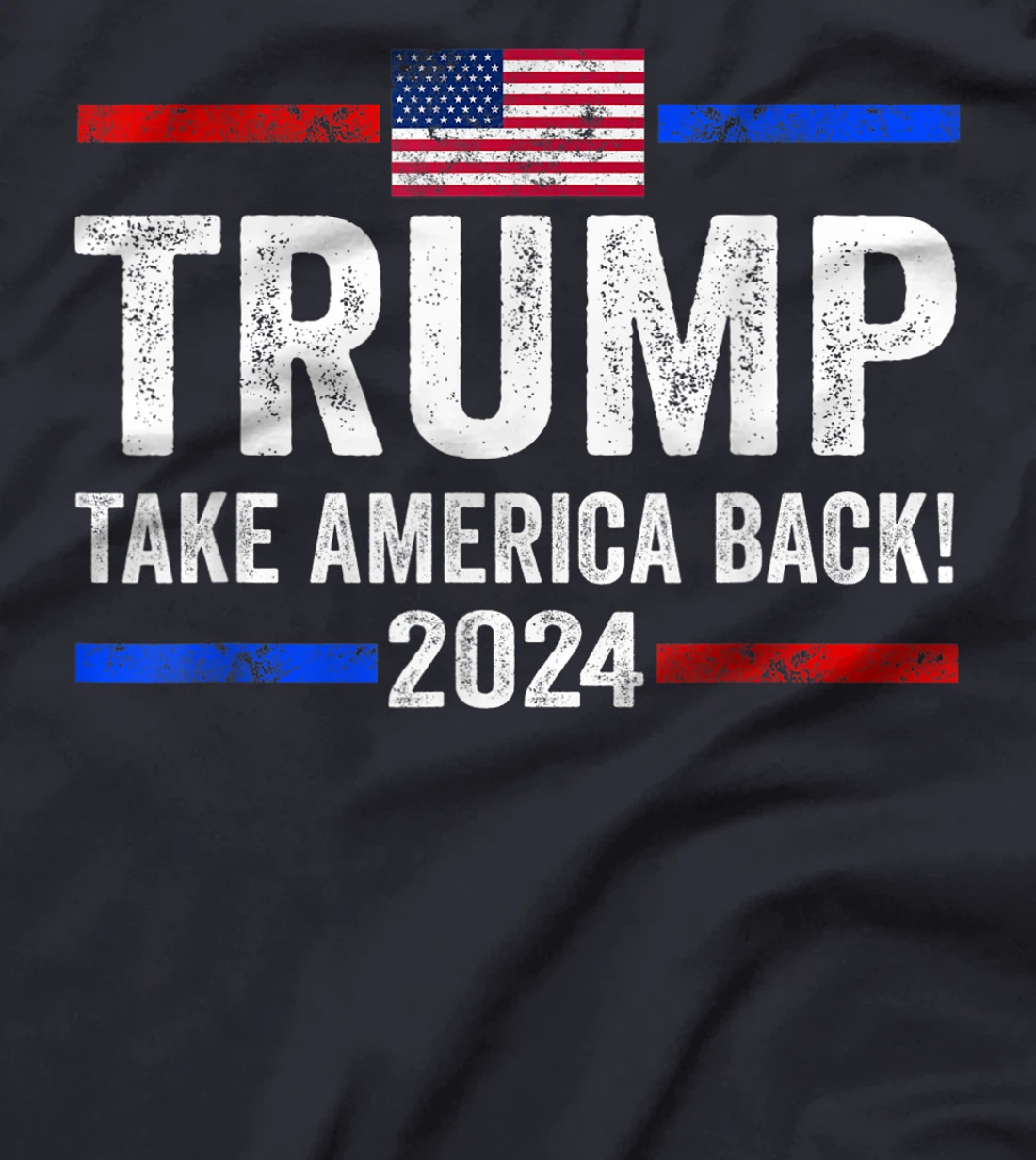 Womens Donald Trump 2024 Take America Back Vintage American Flag T-Shirt