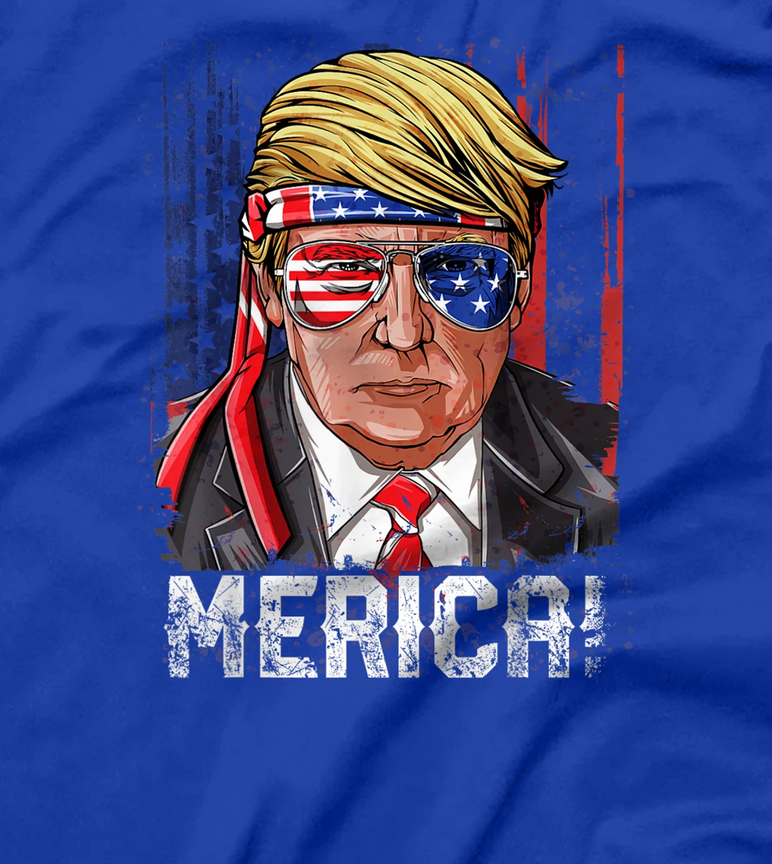 Trump 4th of July Merica Men Women USA American Flag Vintage T-Shirt