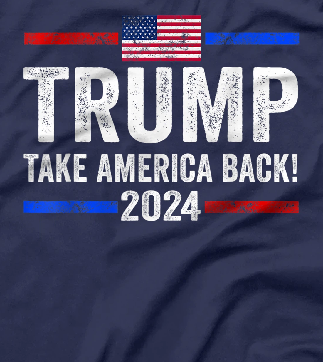 Womens Donald Trump 2024 Take America Back Vintage American Flag T-Shirt