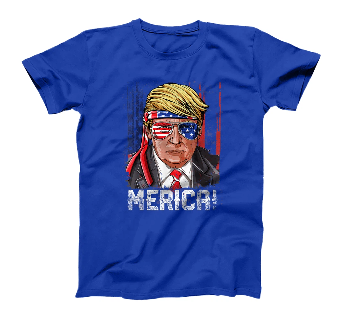 Trump 4th of July Merica Men Women USA American Flag Vintage T-Shirt