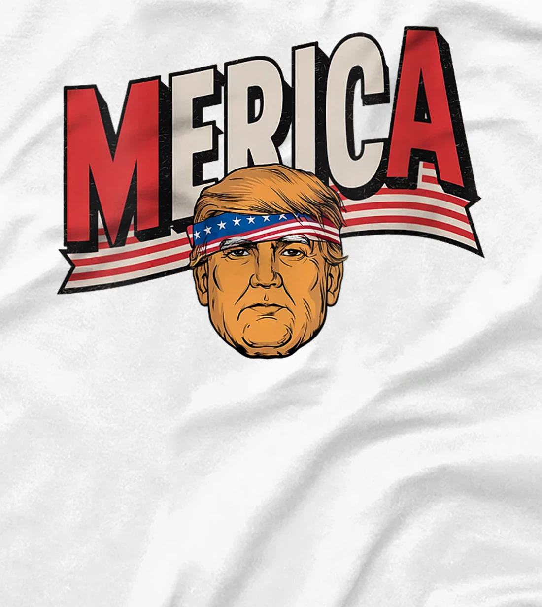 Womens MERICA TRUMP Happy 4th Of July Trump American Flag Fun T-Shirt