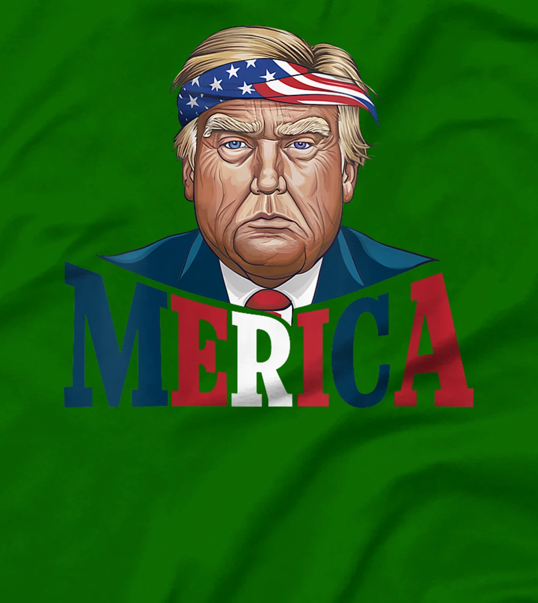 Womens MERICA TRUMP Happy 4th Of July Trump American Flag Fun T-Shirt