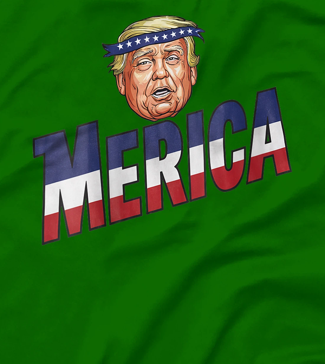 Womens MERICA TRUMP Happy 4th Of July Trump American Flag Fun T-Shirt