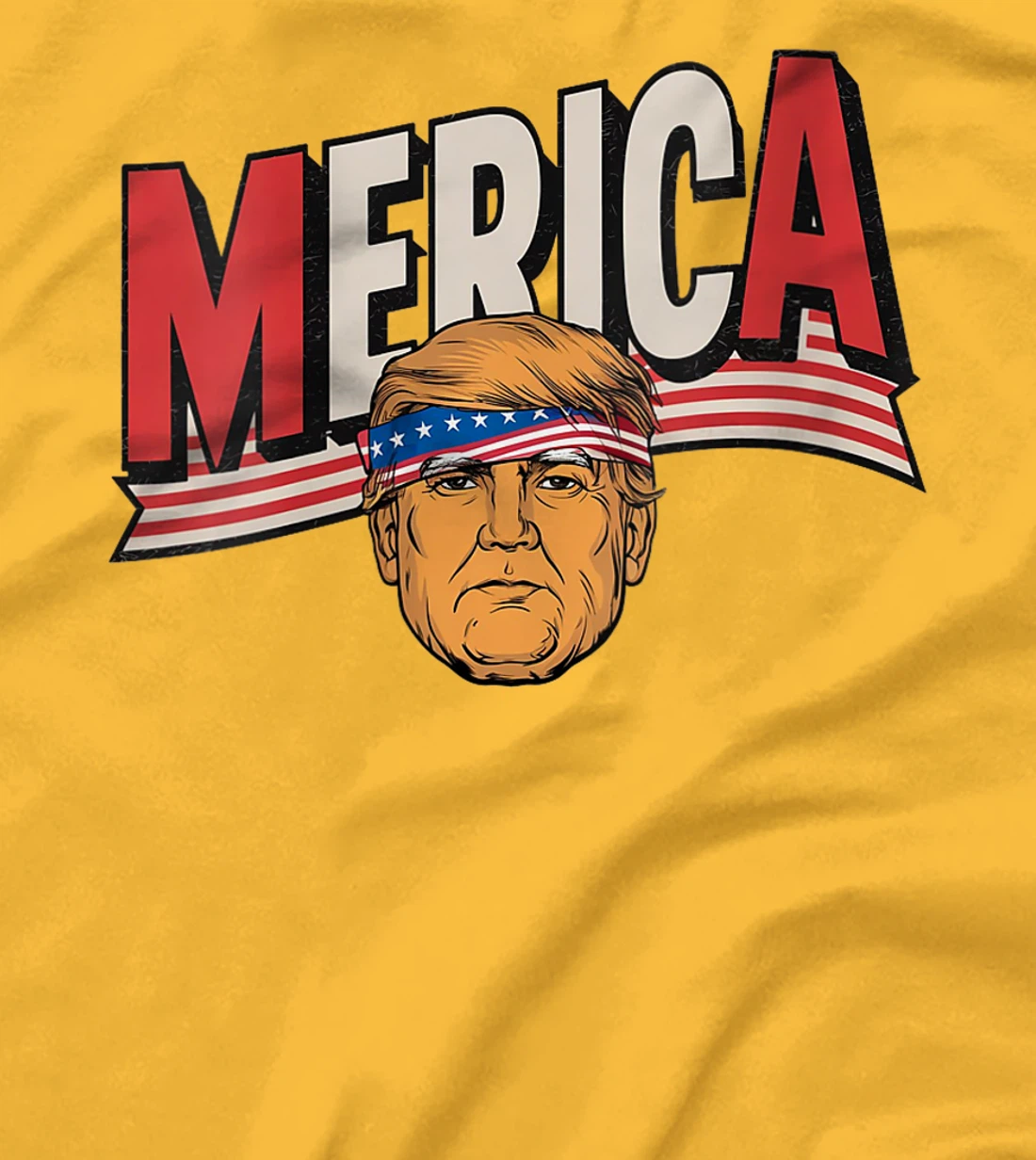 Womens MERICA TRUMP Happy 4th Of July Trump American Flag Fun T-Shirt