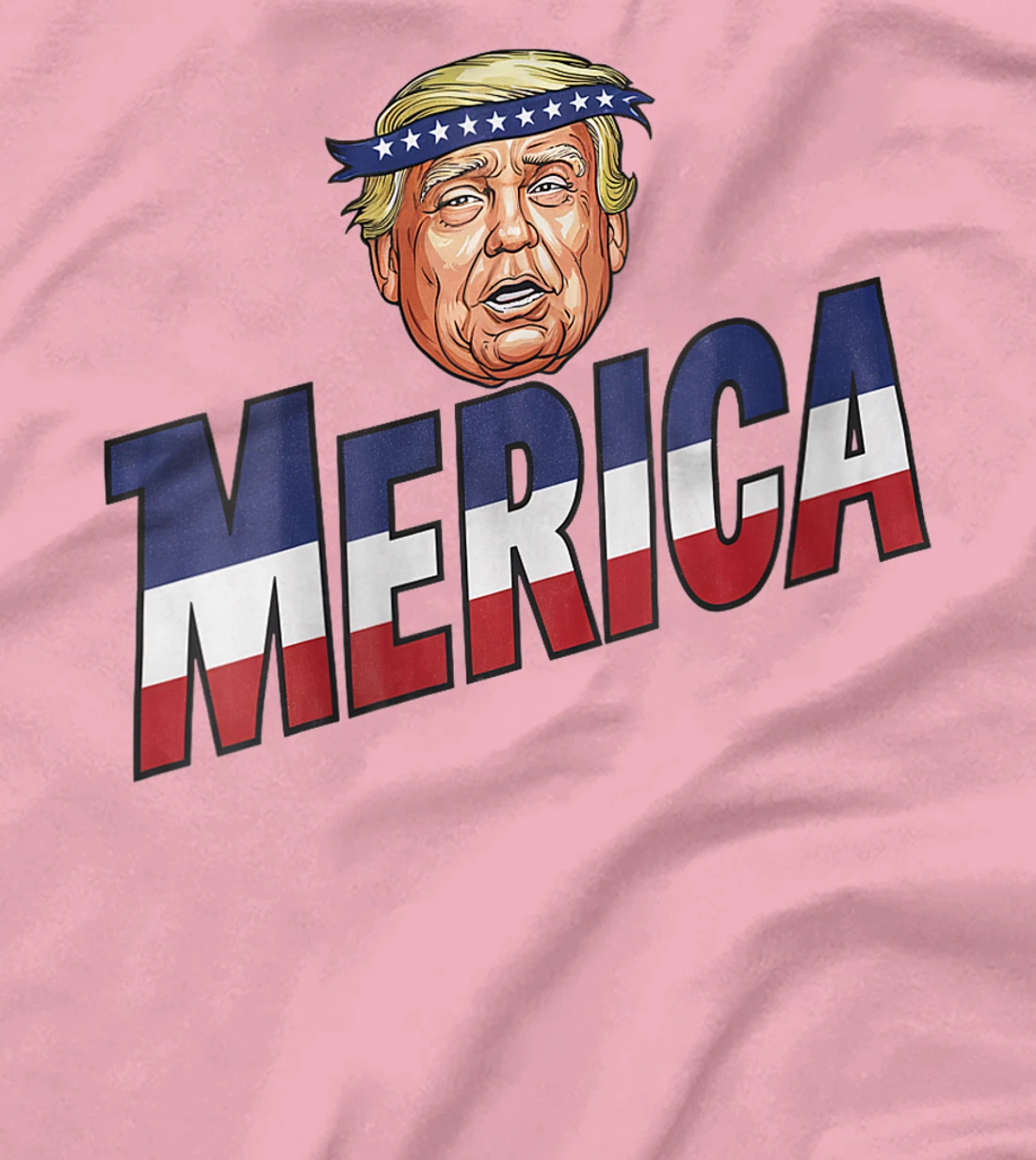 Womens MERICA TRUMP Happy 4th Of July Trump American Flag Fun T-Shirt