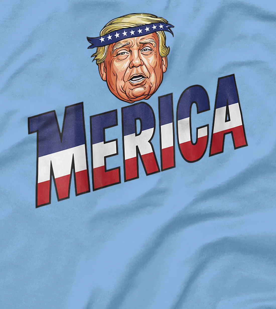 Womens MERICA TRUMP Happy 4th Of July Trump American Flag Fun T-Shirt