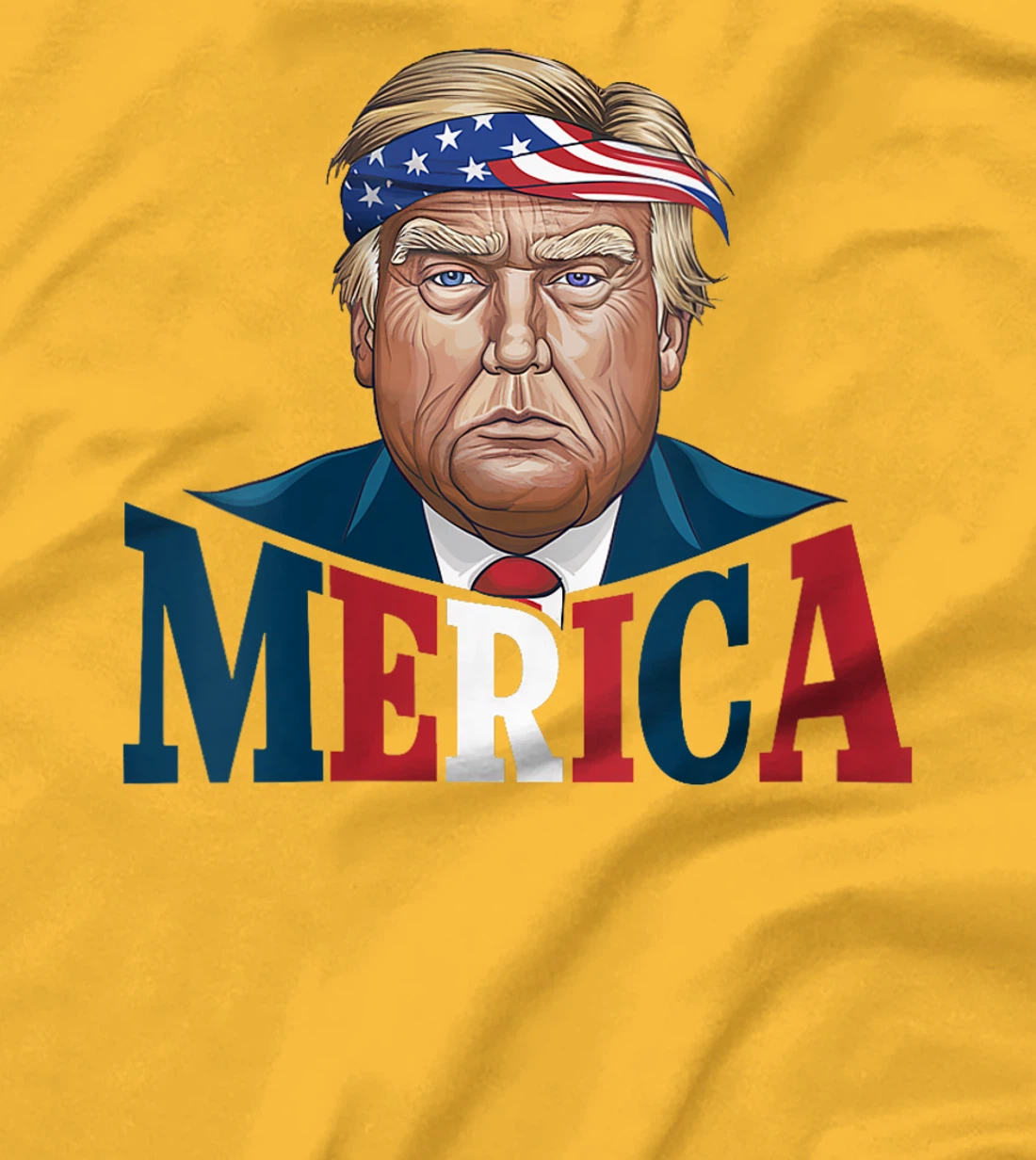 Womens MERICA TRUMP Happy 4th Of July Trump American Flag Fun T-Shirt