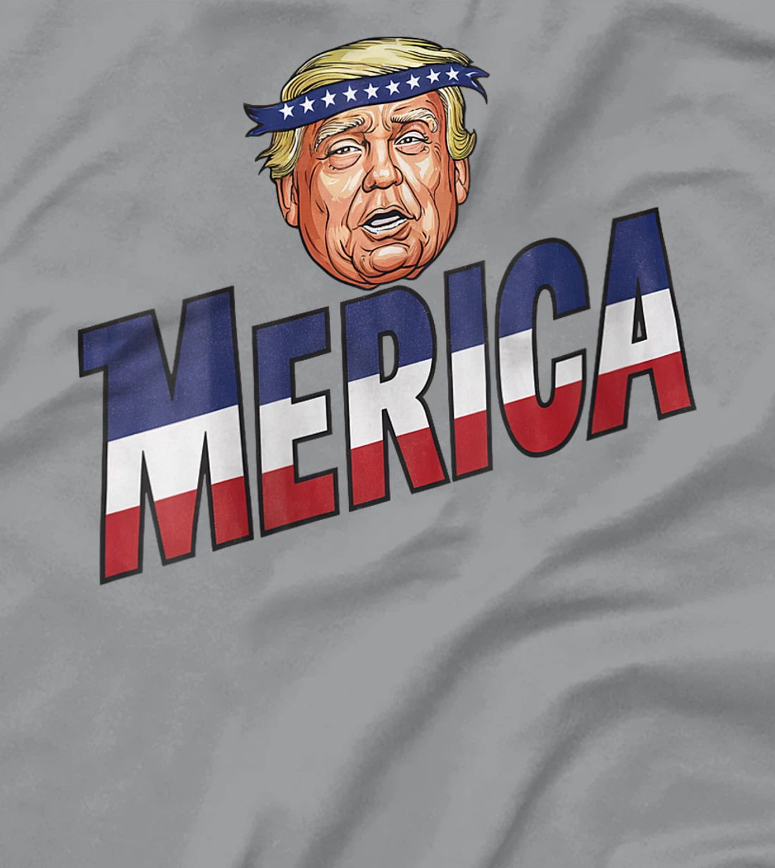 Womens MERICA TRUMP Happy 4th Of July Trump American Flag Fun T-Shirt