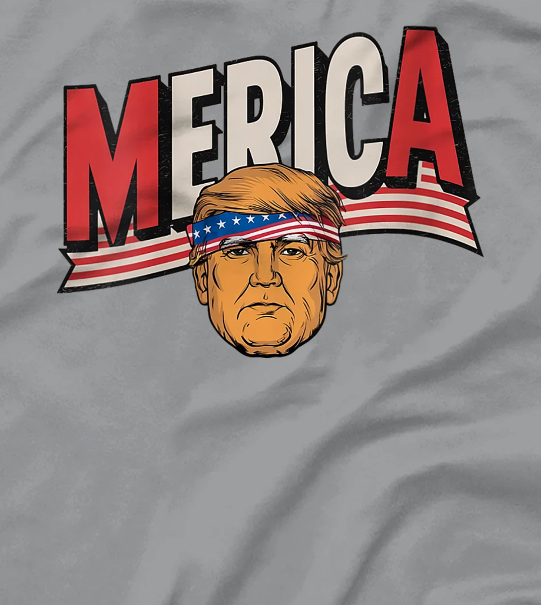 Womens MERICA TRUMP Happy 4th Of July Trump American Flag Fun T-Shirt