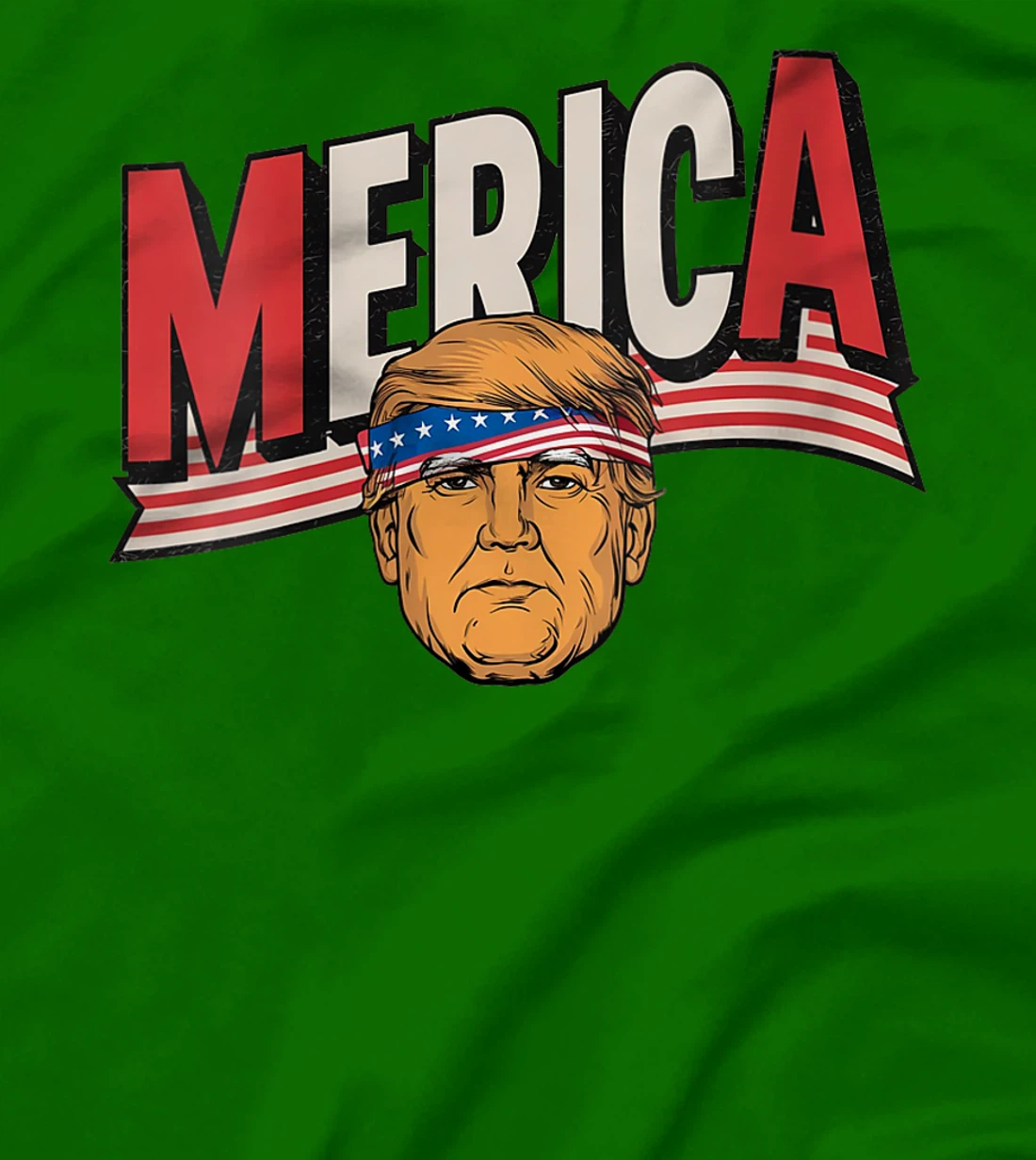 Womens MERICA TRUMP Happy 4th Of July Trump American Flag Fun T-Shirt