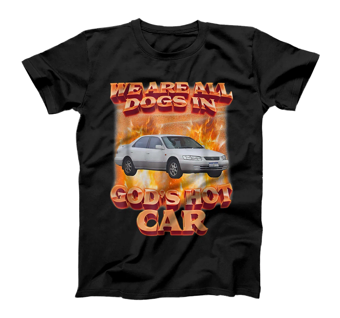 We Are All Dogs In God's Hot Car Funny T-Shirt