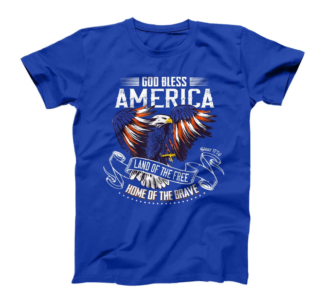 God Bless America Eagle | Land of the Free Home of the Brave T-Shirt