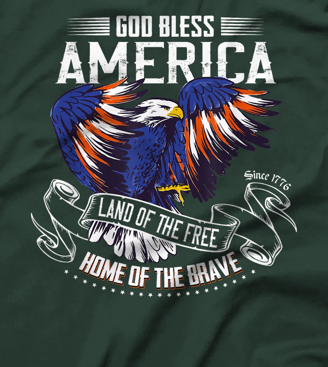 God Bless America Eagle | Land of the Free Home of the Brave T-Shirt