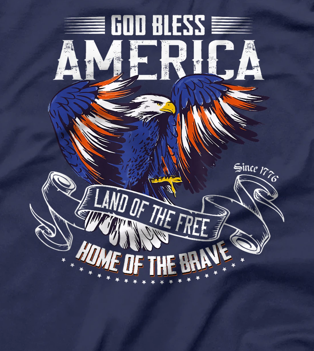 God Bless America Eagle | Land of the Free Home of the Brave T-Shirt