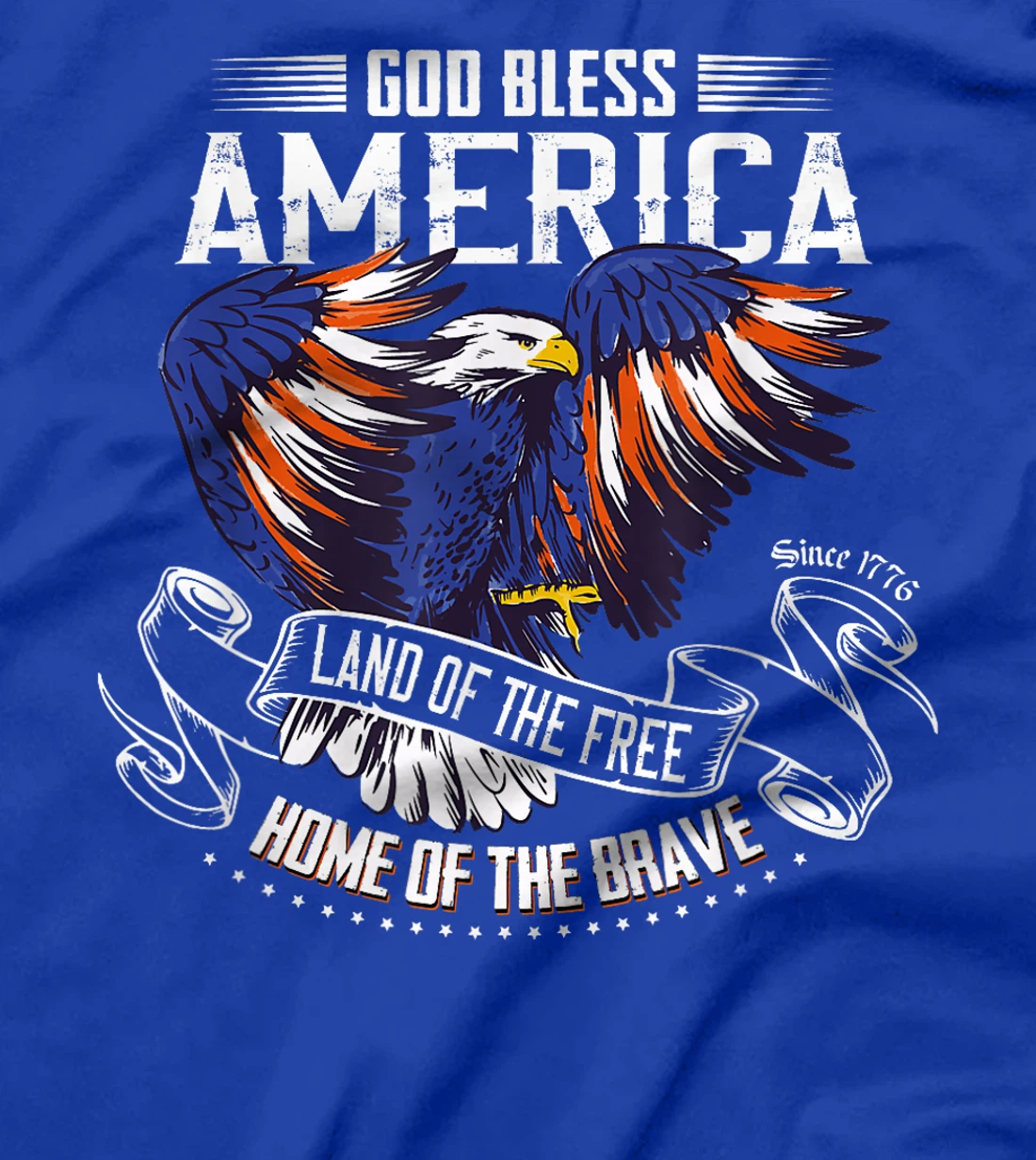 God Bless America Eagle | Land of the Free Home of the Brave T-Shirt