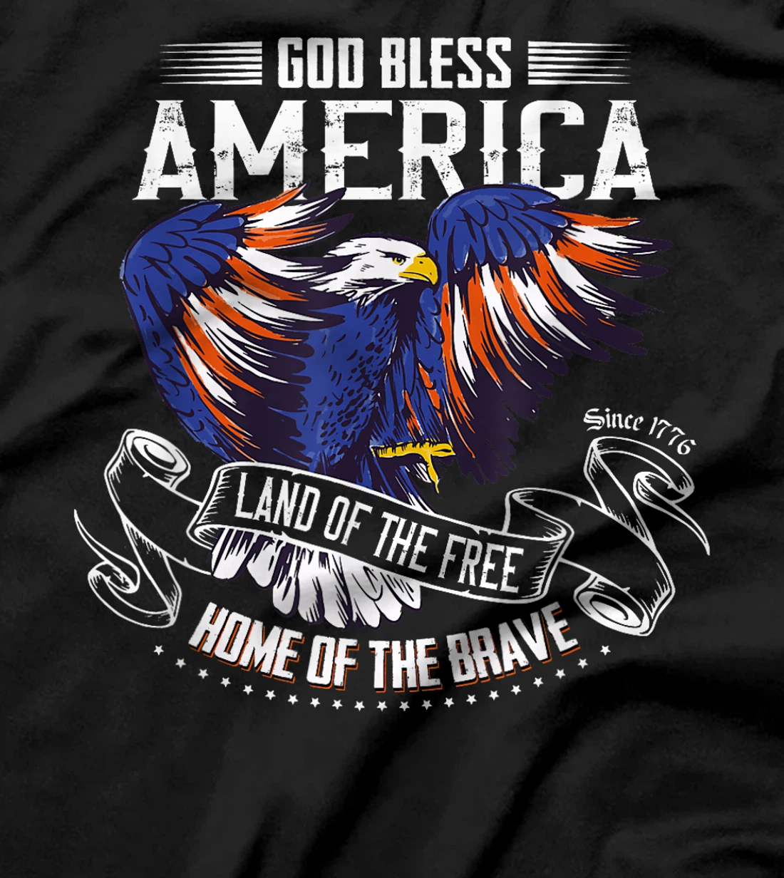 God Bless America Eagle | Land of the Free Home of the Brave T-Shirt