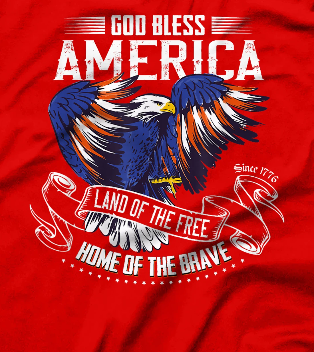 God Bless America Eagle | Land of the Free Home of the Brave T-Shirt