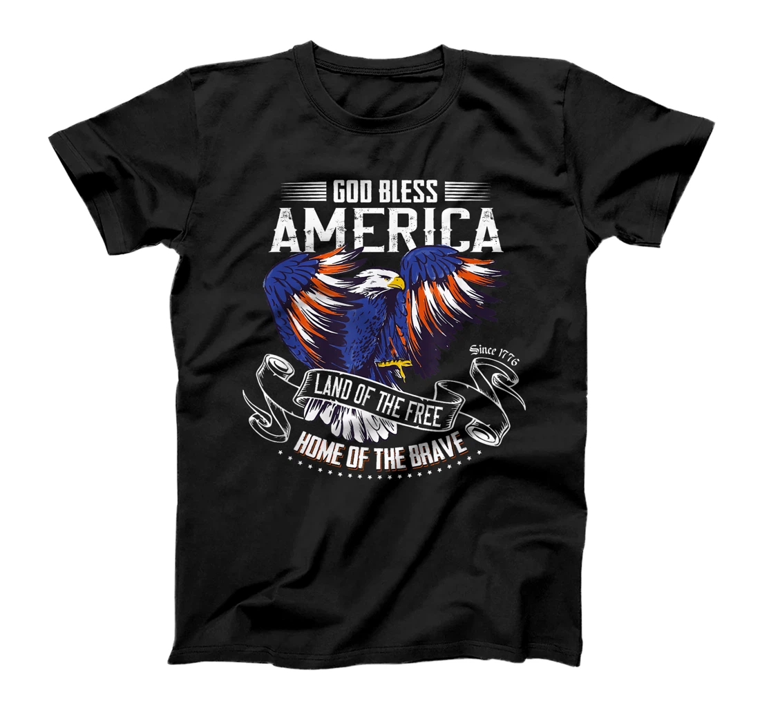 God Bless America Eagle | Land of the Free Home of the Brave T-Shirt