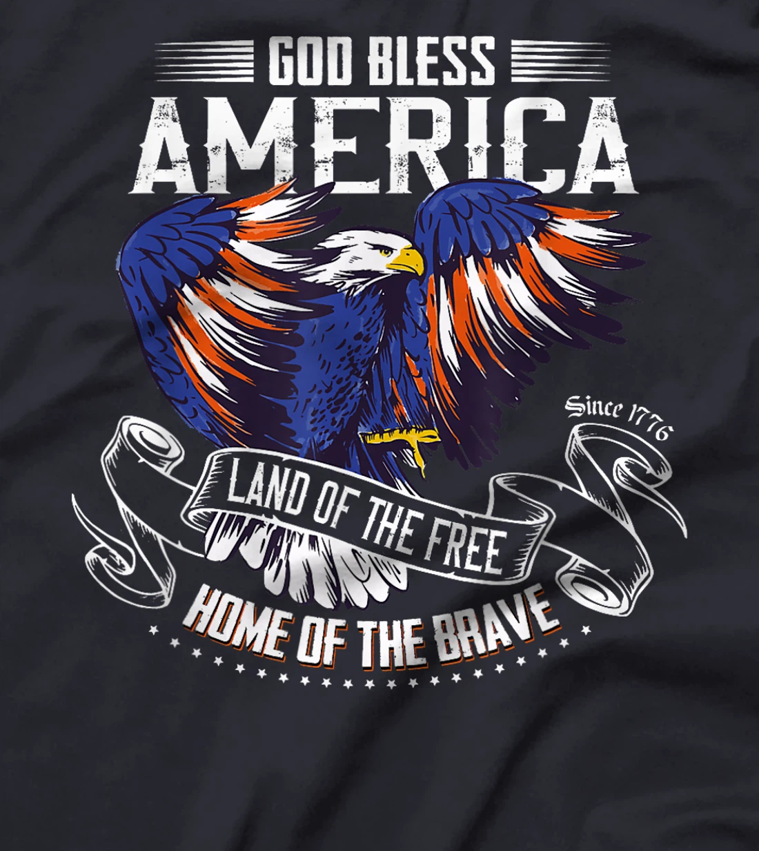 God Bless America Eagle | Land of the Free Home of the Brave T-Shirt