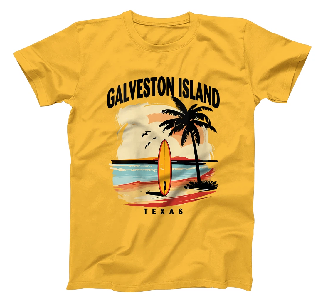 Womens Galveston Island Beach Texas Surfboard Surfing Men Women T-Shirt