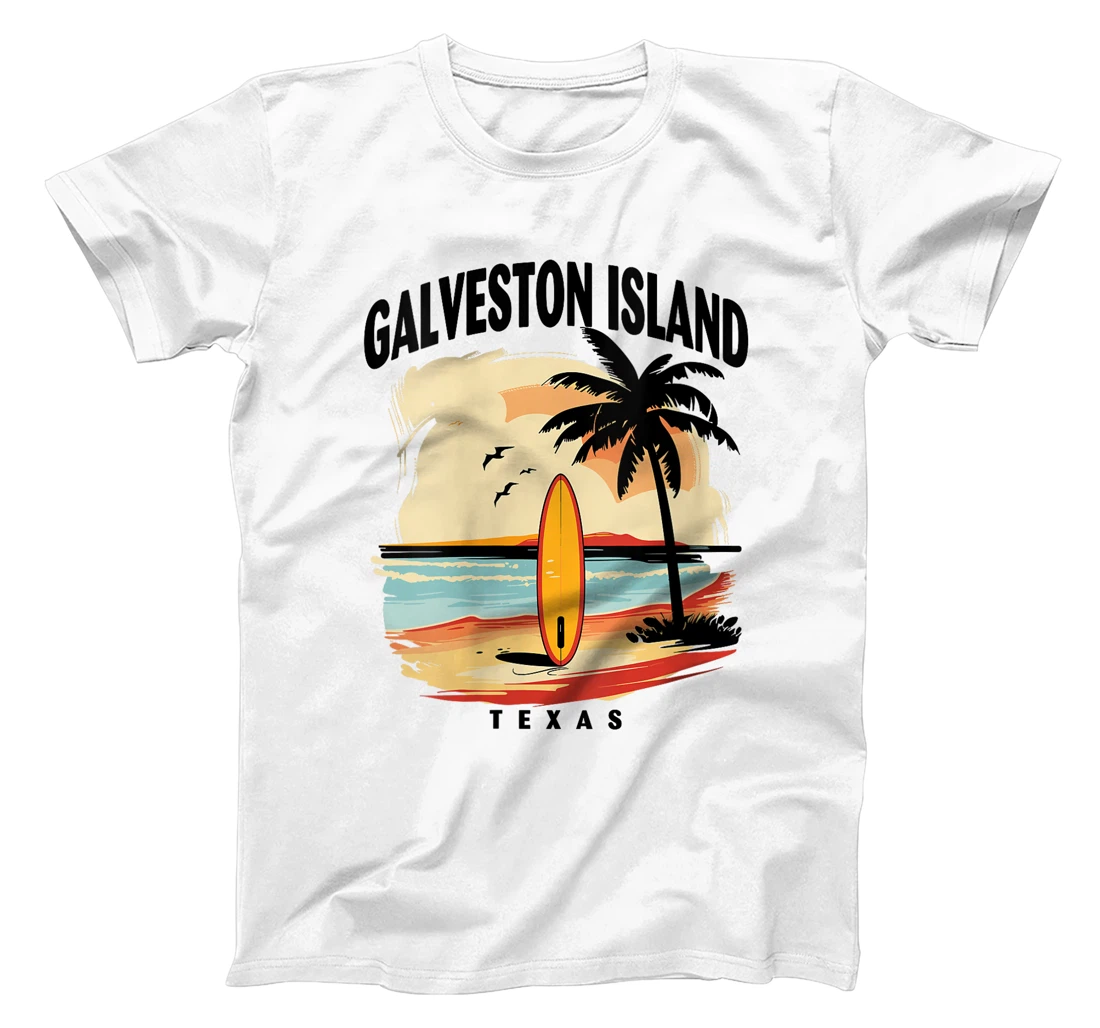 Womens Galveston Island Beach Texas Surfboard Surfing Men Women T-Shirt