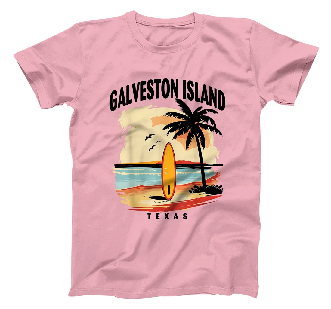 Galveston Island Beach Texas Surfboard Surfing Men Women T-Shirt