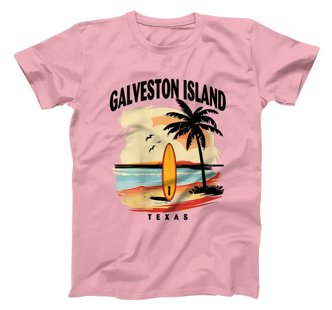 Womens Galveston Island Beach Texas Surfboard Surfing Men Women T-Shirt