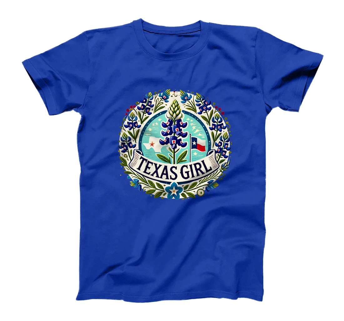 Texas Girl Bluebonnets illustration T-Shirt