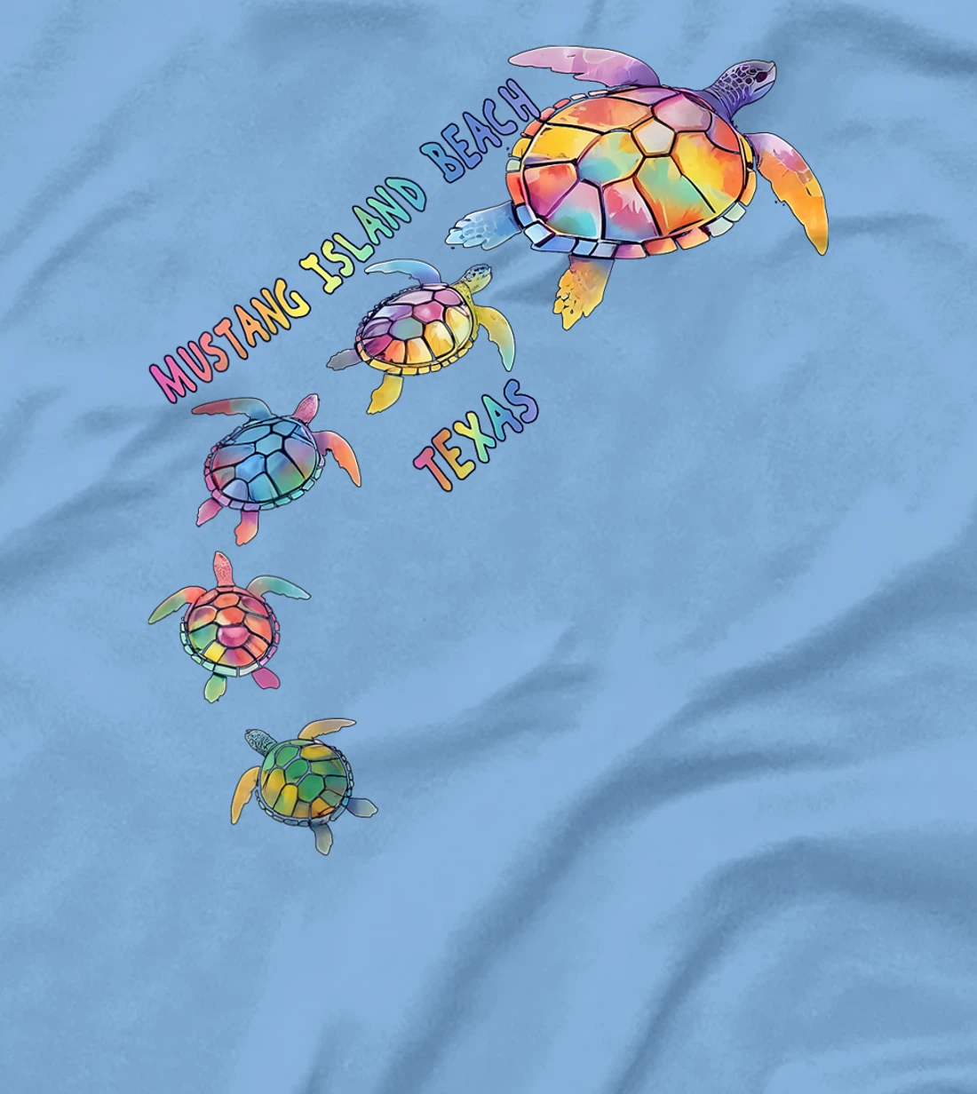 Mustang Island Beach Texas Sea Turtle Lover Beach T-Shirt