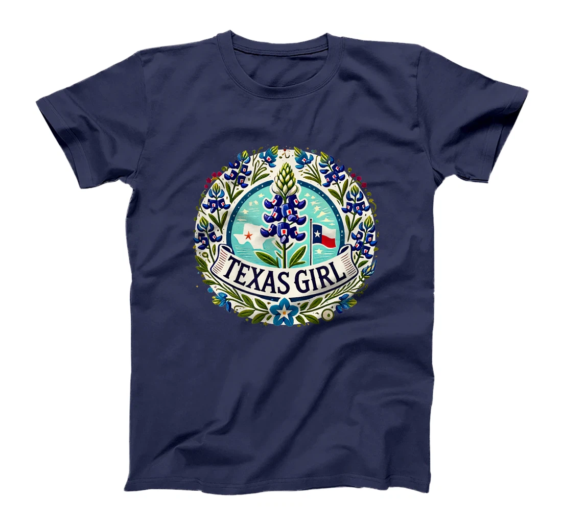 Texas Girl Bluebonnets illustration T-Shirt