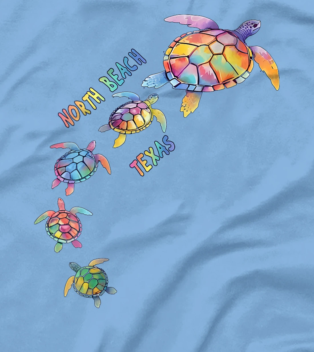 Womens North Beach Texas Texas Sea Turtle Conservation Beach T-Shirt