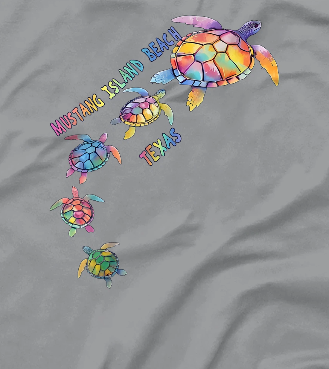 Mustang Island Beach Texas Sea Turtle Lover Beach T-Shirt