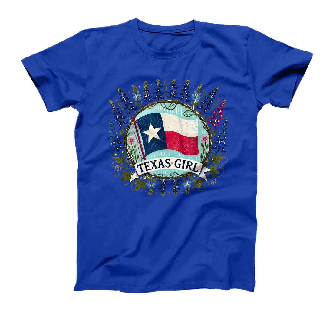 Texas Girl Bluebonnets illustration T-Shirt