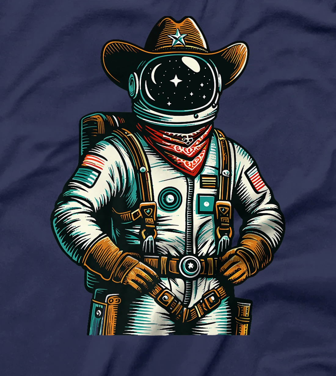 Western Rodeo Cowboy Hat Astronaut Texas Animals Premium T-Shirt