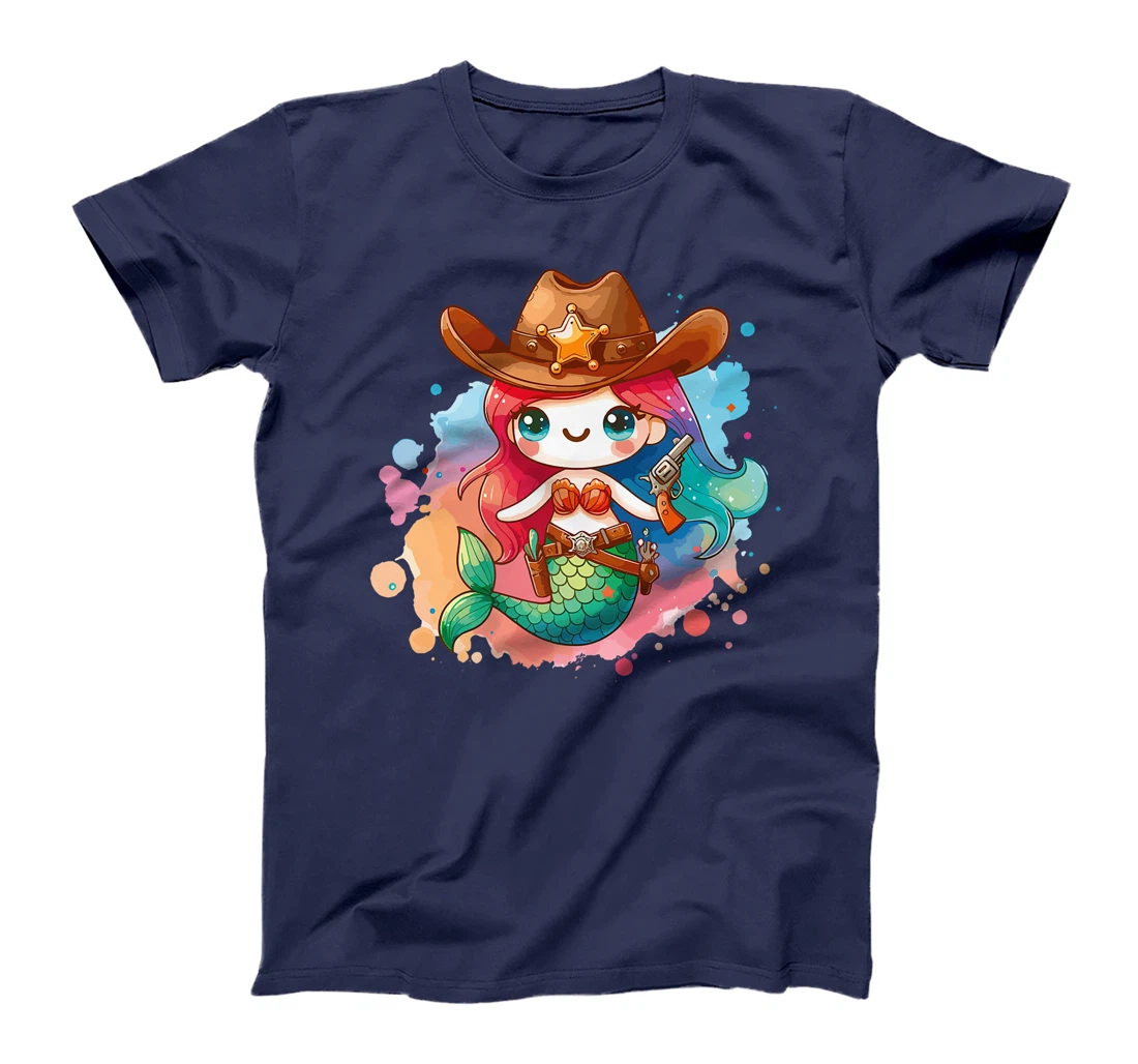 Western Rodeo Cowboy Hat Mermaid Texas Animals Premium T-Shirt