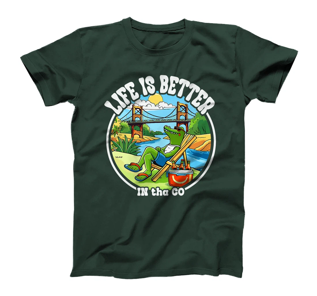 Funny Waco Texas Deep South Alligator Relaxing On The River Premium T-Shirt